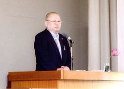 保護司と学校の連携に　宮城中学校で講演